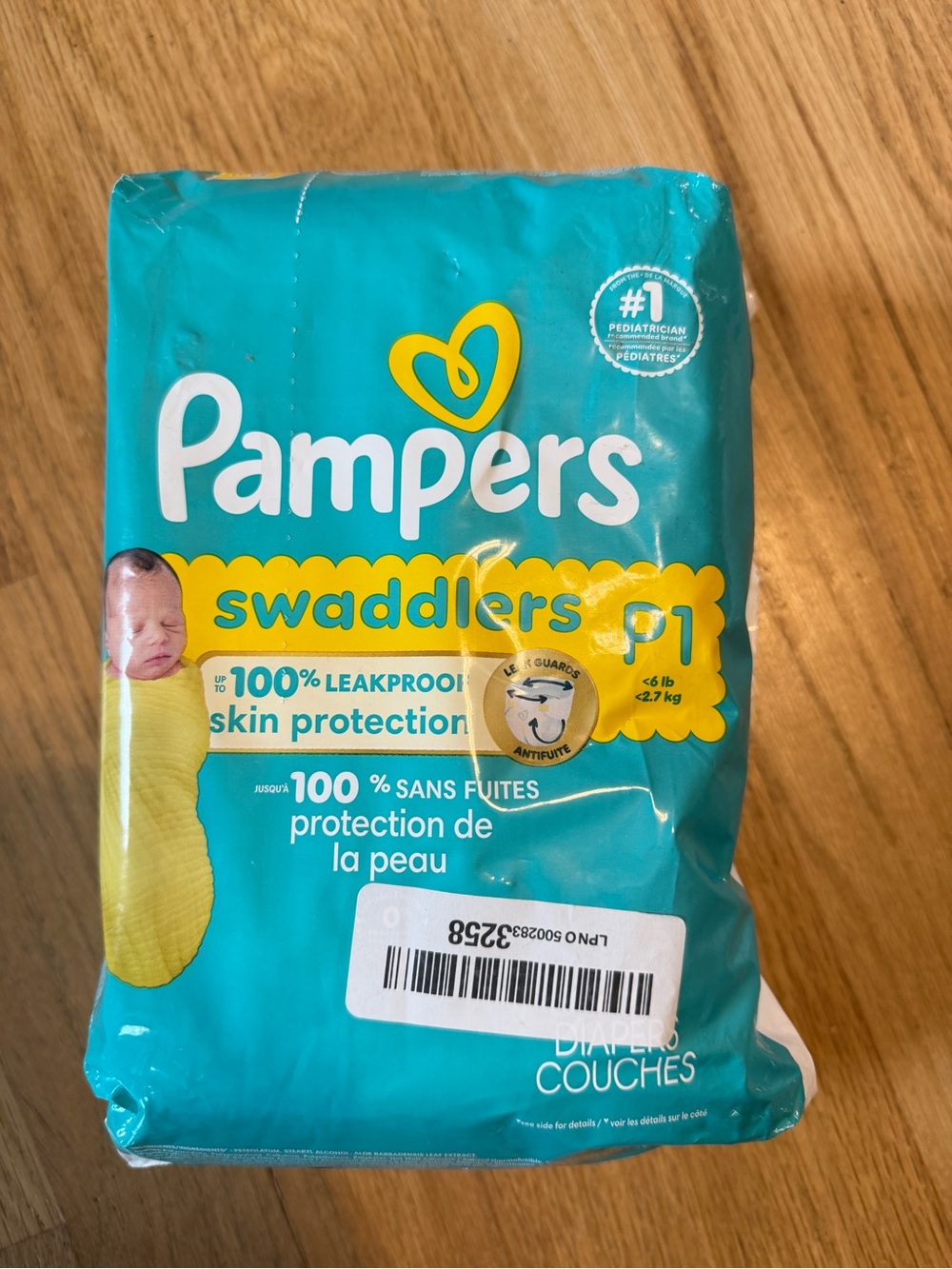 New Pampers Swaddlers Sz P1 6 lbs Leakproof Skin Protection 27ct Premie Diapers
